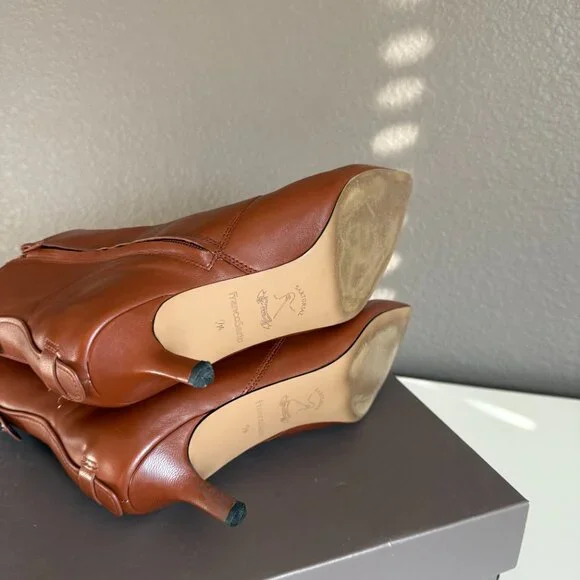 Franco Sarto Womens Brown Leather Booties - Picture 12 of 12